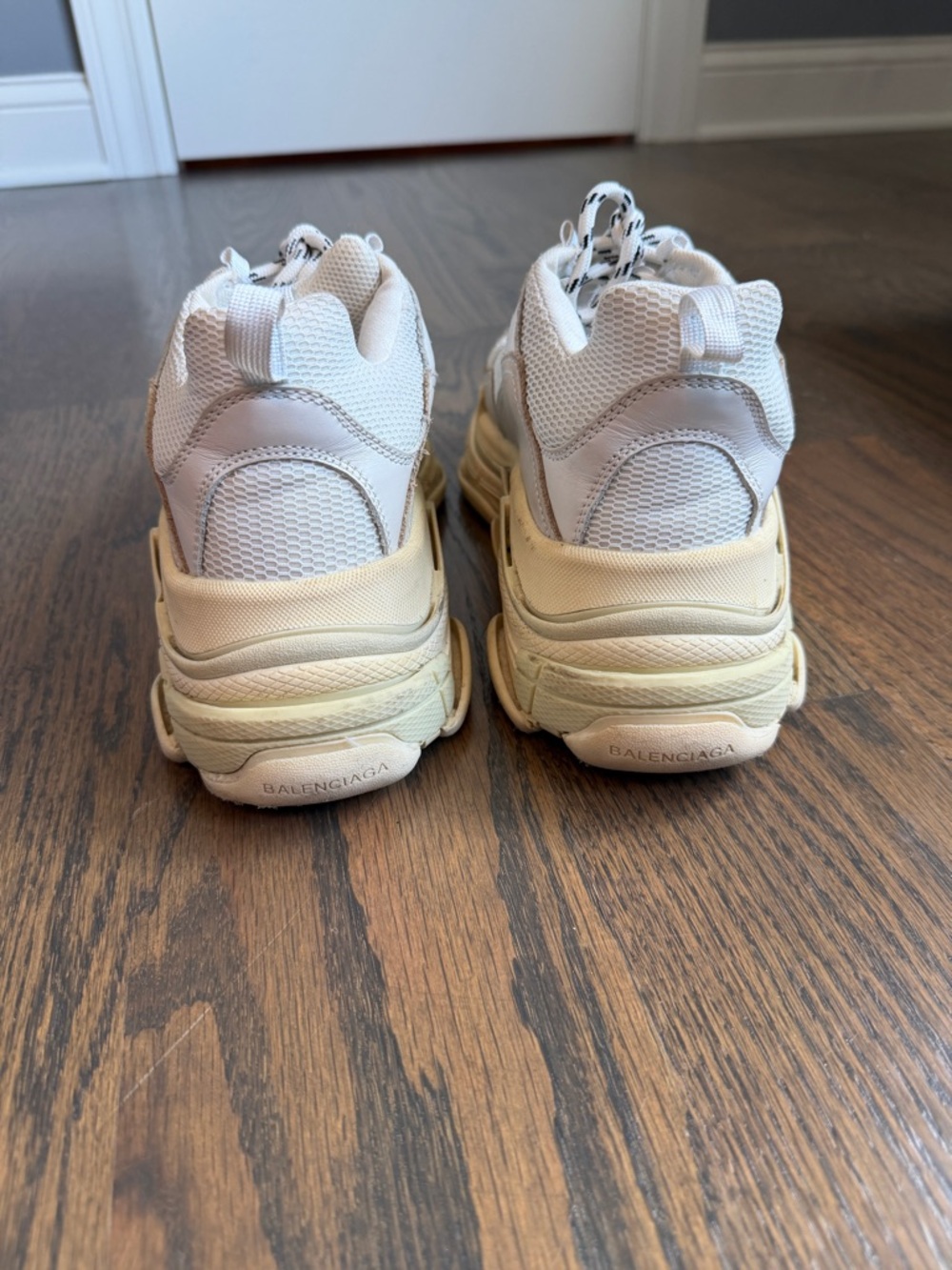 Balenciaga Triple S Chunky Sneakers in Off-White and Cream - Picture 5 of 6